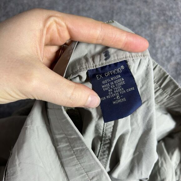 ExOfficio Pants Womens 6 Nylon Cargo Beige Outdoor Hiking Camping Stretch - Picture 8 of 10